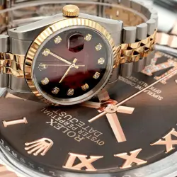 Rolex Vintage 16233 Combo 36 Men's Watch Burgundy After-Set 10-Point Diamond