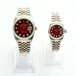 Rolex Vintage 16233 Combo 36 Men's Watch Burgundy After-Set 10-Point Diamond