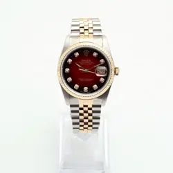 Rolex Vintage 16233 Combo 36 Men's Watch Burgundy After-Set 10-Point Diamond