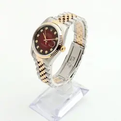 Rolex Vintage 16233 Combo 36 Men's Watch Burgundy After-Set 10-Point Diamond