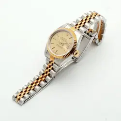Rolex Vintage Lady Datejust 69173 Comb 26 Women's Watch Linen Dial 1989 Birth