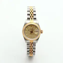 Rolex Vintage Lady Datejust 69173 Comb 26 Women's Watch Linen Dial 1989 Birth