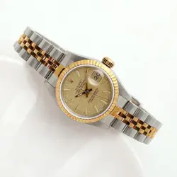 Rolex Vintage Lady Datejust 69173 Comb 26 Women's Watch Linen Dial 1989 Birth