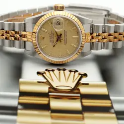 Rolex Vintage Lady Datejust 69173 Comb 26 Women's Watch Linen Dial 1989 Birth