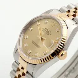 Rolex Elegant Vintage Datejust 16233G Watch with Original Ten Point Diamond 1998