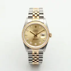 Rolex Elegant Vintage Datejust 16233G Watch with Original Ten Point Diamond 1998