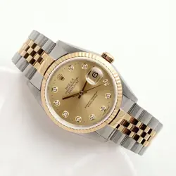 Rolex Elegant Vintage Datejust 16233G Watch with Original Ten Point Diamond 1998