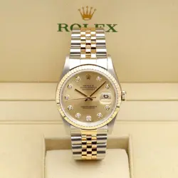 Rolex Elegant Vintage Datejust 16233G Watch with Original Ten Point Diamond 1998