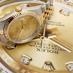 Rolex Elegant Vintage Datejust 16233G Watch with Original Ten Point Diamond 1998