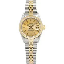 ROLEX DATEJUST 69173 18K YELLOW GOLD SS TWO TONE CHAMPAGNE DIAL AUTO LADY 26MM