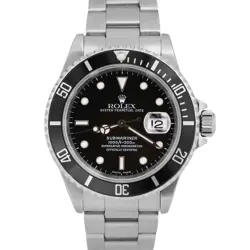 PAPERS ROLEX SUBMARINER DATE BLACK STAINLESS STEEL 40MM 16610 WATCH BOX