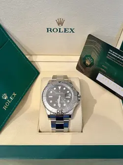 Rolex Yacht-Master 40mm Rhodium Grey Dial Platinum/Steel 126622 watch Box Papers