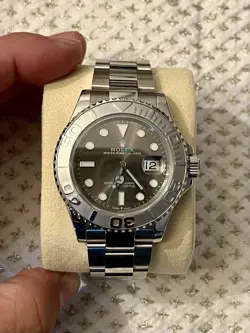 Rolex Yacht-Master 40mm Rhodium Grey Dial Platinum/Steel 126622 watch Box Papers