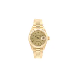 ROLEX DATEJUST 69178 26MM CHAMPAGNE INDEX DIAL FLUTED BEZEL PRESIDENT BAND