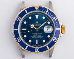 Rolex Submariner Ref. 16613 Stainless Steel & 18k w/ Blue Dial & RubberB Strap!