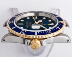 Rolex Submariner Ref. 16613 Stainless Steel & 18k w/ Blue Dial & RubberB Strap!