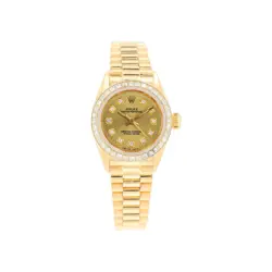 ROLEX OYSTER PERPETUAL 6619 25MM AM CHAMPAGNE DIAL AM DIAMOND BEZEL