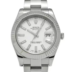 ROLEX 116334 DATEJUST II WHITE MENS WRISTWATCH WITH BOX & PAPER