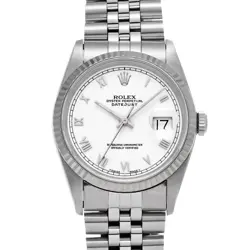 ROLEX 16234 DATEJUST WHITE MENS WRISTWATCH