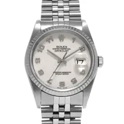 ROLEX 16234 DATEJUST IVORY COMPUTER MENS WRISTWATCH WITH BOX & PAPER