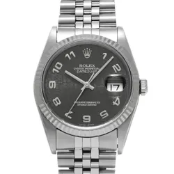 ROLEX 16234 DATEJUST GRAY COMPUTER MENS WRISTWATCH