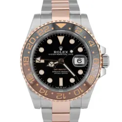 MINT PAPERS ROLEX GMT-MASTER II TWO-TONE 18K GOLD ROOT-BEER 40MM 126711 CHNR BOX