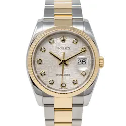 ROLEX DATEJUST 36 116233 GOLD & STEEL SILVER JUBILEE DIAMOND, OYSTER - PRE-OWNED