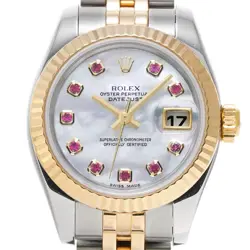 DATEJUST WHITE SHELL/RUBY