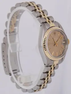 ROLEX DATEJUST 26MM CHAMPAGNE TWO-TONE 18K YELLOW GOLD STAINLESS JUBILEE 6917