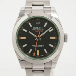 ROLEX MILGAUSS 116400GV SS AT BLACK DIAL 1 EXTRA LINK
