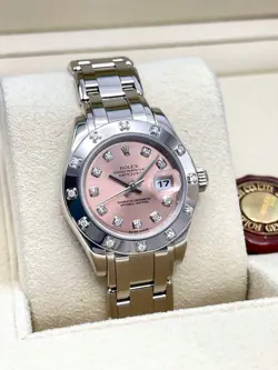 Rolex Pearlmaster 29mm 80319 Factory Pink Diamond Dial & Bezel 18ct White Gold
