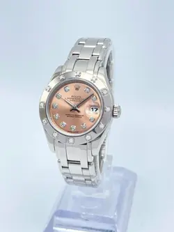Rolex Pearlmaster 29mm 80319 Factory Pink Diamond Dial & Bezel 18ct White Gold