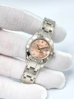 Rolex Pearlmaster 29mm 80319 Factory Pink Diamond Dial & Bezel 18ct White Gold