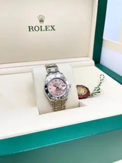 Rolex Pearlmaster 29mm 80319 Factory Pink Diamond Dial & Bezel 18ct White Gold