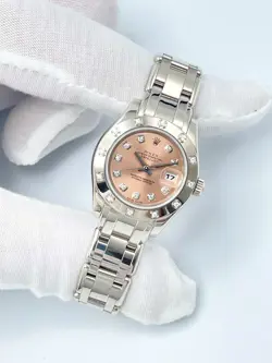 Rolex Pearlmaster 29mm 80319 Factory Pink Diamond Dial & Bezel 18ct White Gold