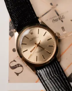 VINTAGE ROLEX COCA COLA 1980S REF 1002 14K YELLOW GOLD AUTOMATIC GOLD DIAL 34MM