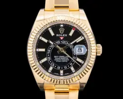 ROLEX SKY DWELLER 18K YELLOW GOLD BLACK DIAL