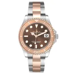 Rolex Yachtmaster 37 Midsize Steel Rose Gold Mens Watch 268621 Box Card