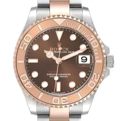 Rolex Yachtmaster 37 Midsize Steel Rose Gold Mens Watch 268621 Box Card