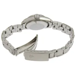 ROLEX Oyster Perpetual WG Bezel 6619 Watch SS WG Automatic Women Silver Dial