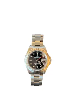 MENS ROLEX STAINLESS STEEL EXPLORER II DATE WATCH 40MM BLACK DIAL MODEL 16570
