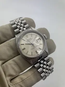 1970 ROLEX DATEJUST SILVER DIAL 36MM AUTOMATIC JUBILEE FLUTED STEEL WATCH 1603