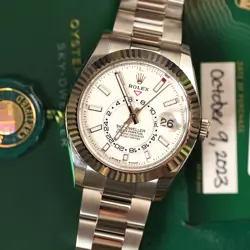 ROLEX SKY-DWELLER 336934 SILVER OYSTER BRACELET WITH SILVER BEZEL 2023 UNWORN
