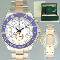 PAPERS MINT ROLEX YACHT-MASTER II 116681 STEEL ROSE GOLD TWO TONE 44MM WATCH BOX
