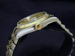 Mens Rolex Datejust 2Tone 18k Gold Steel Watch Gold FACTORY DIAMOND Dial 16233