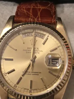 Mens Rolex Day Date President 18038 18k Gold  Automatic 1980s