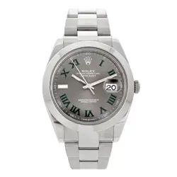 ROLEX DATEJUST 41 WIMBLEDON STEEL GRAY DIAL SMOOTH OYSTER 41MM 126300 FULL SET