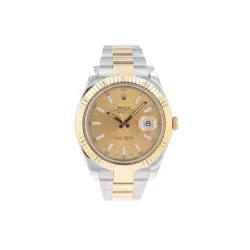 ROLEX DATEJUST 116333 41MM CHAMPAGNE LUMINOUS INDEX DIAL FLUTED BEZEL & OYSTER