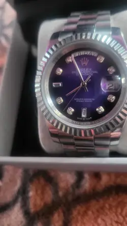 Rolex Day-date President Oyster Perptual Diamon Dial Blue Mens Watch