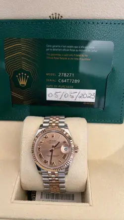 ROLEX DATEJUST 278271 PINK AND SILVER JUBILEE BRACELET WITH PINK BEZEL